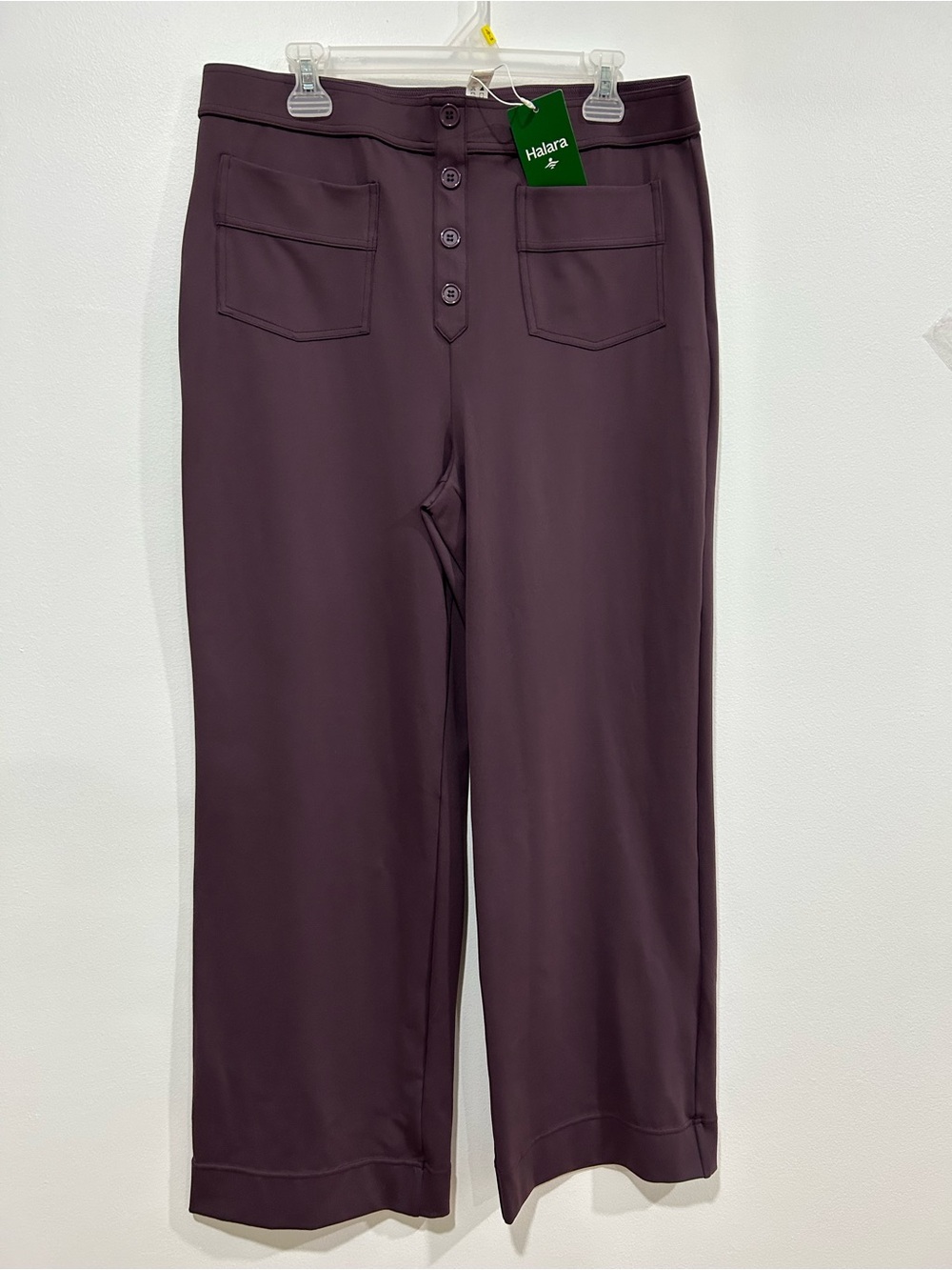 Halara High-Waist Straight Leg Pants - Deep Plum XL NWT